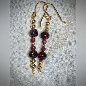 Handmade by Shanstone Jewelry!! 
Garnet and Gold Filled Earrings